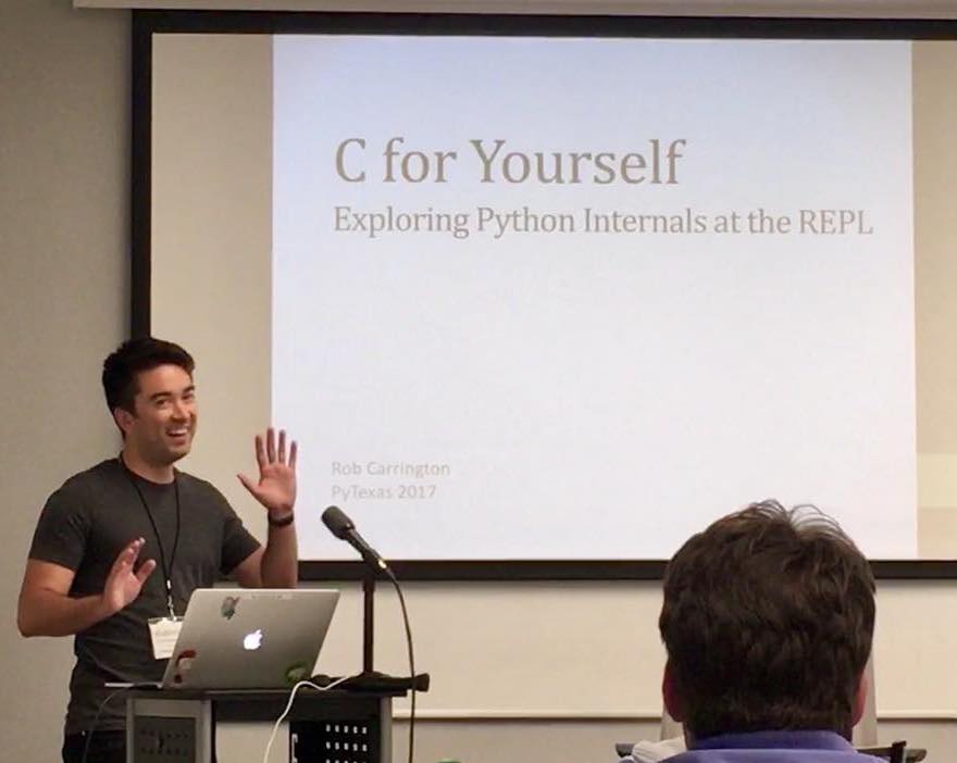 Rob Carrington presenting at PyTexas 2017.